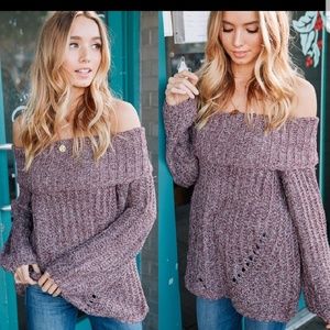 Off shoulder knit sweater 1 S/M 2 M/L